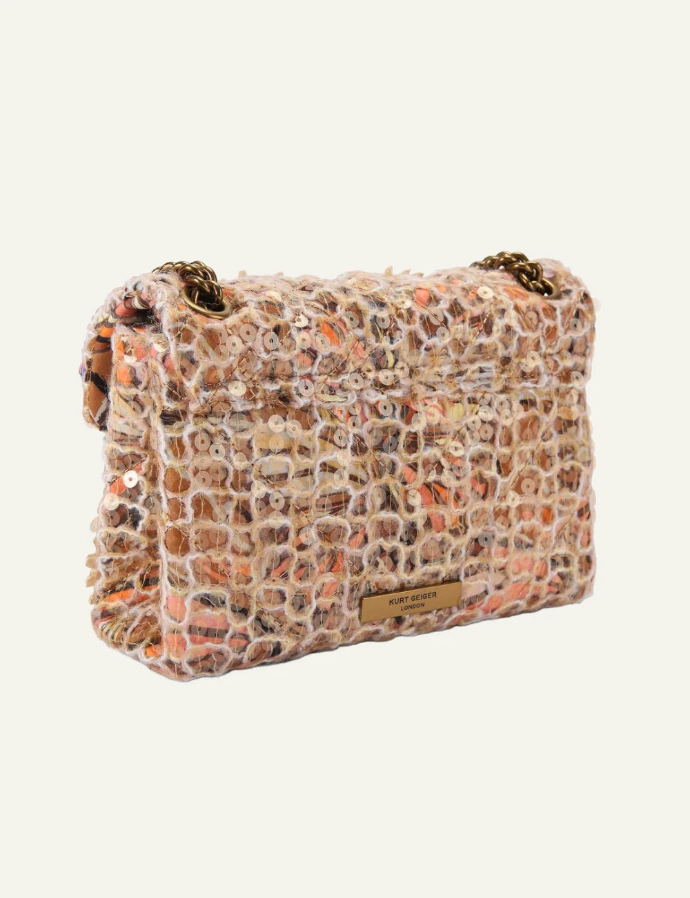 Kurt Geiger mini kensington bag floral raffia flowers sequin butterfly print back