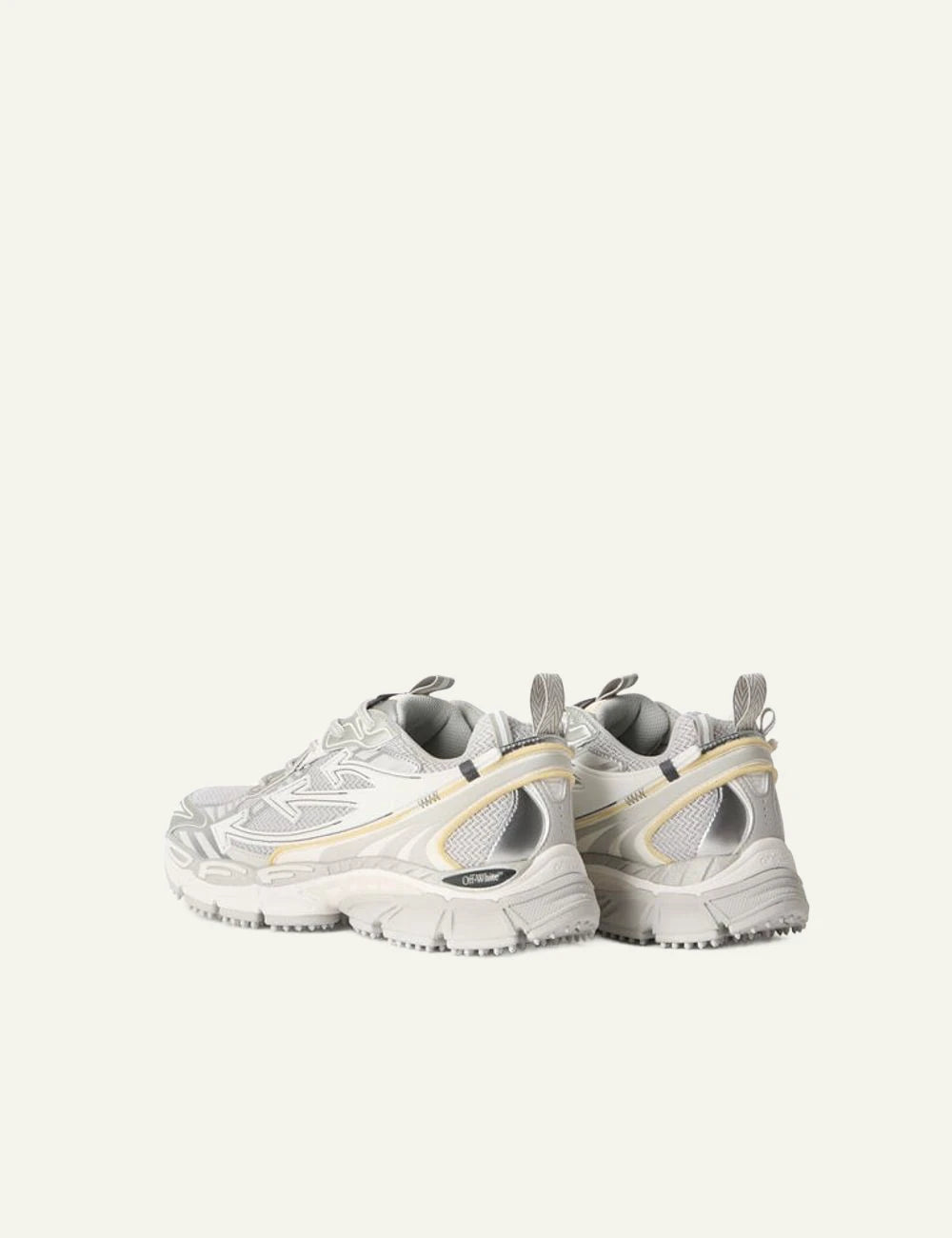 Off-White Be Right Back sneaker white grey mesh chunky sole back view