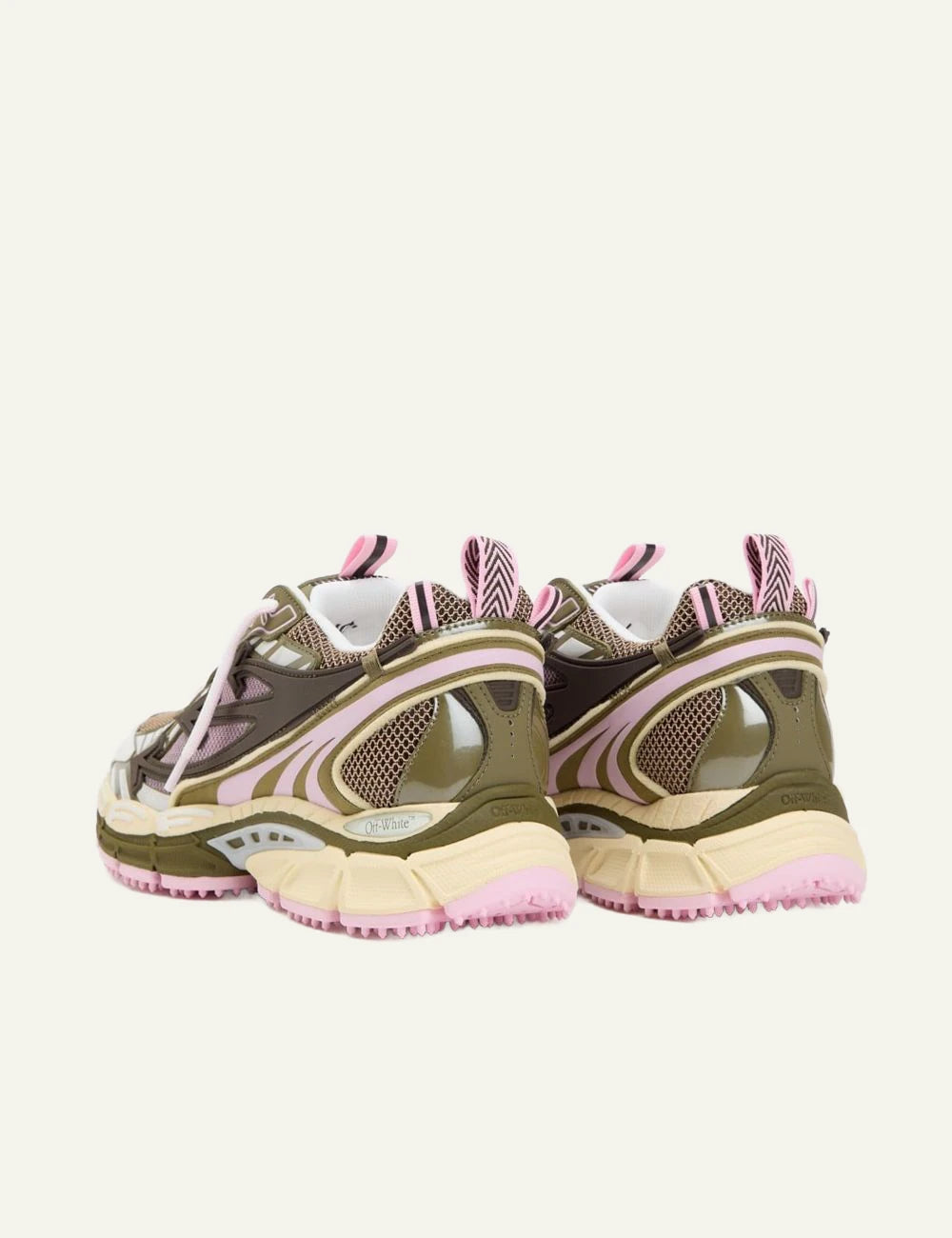 Off-White Be Right Back sneakers khaki pink back view