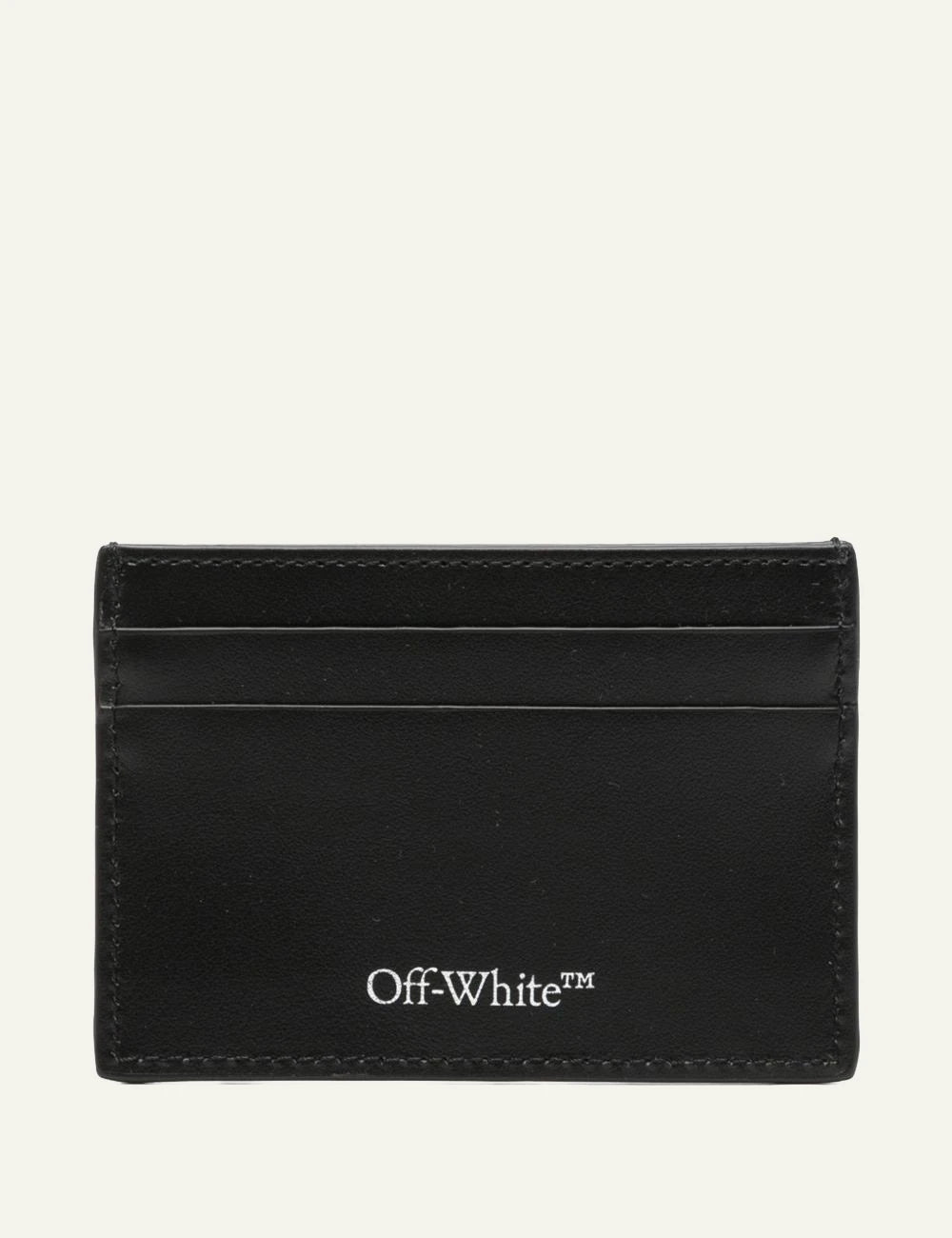 Off-White diag spray card case black white print back view