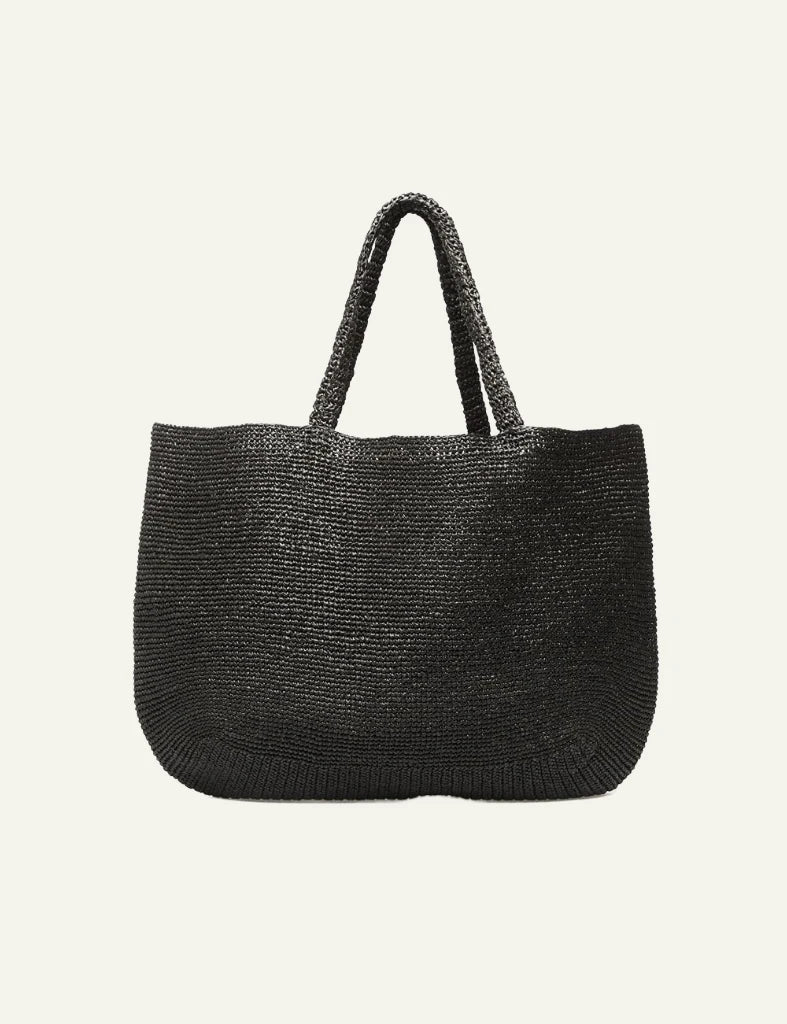 Off-White knit tote bag black everything inside embroidery back