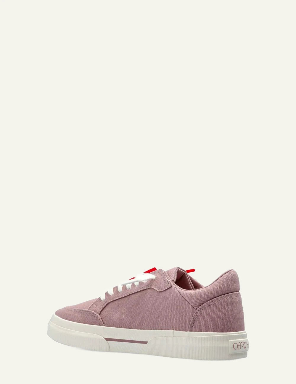 Off-White low sneakers pink canvas arrow logo back view