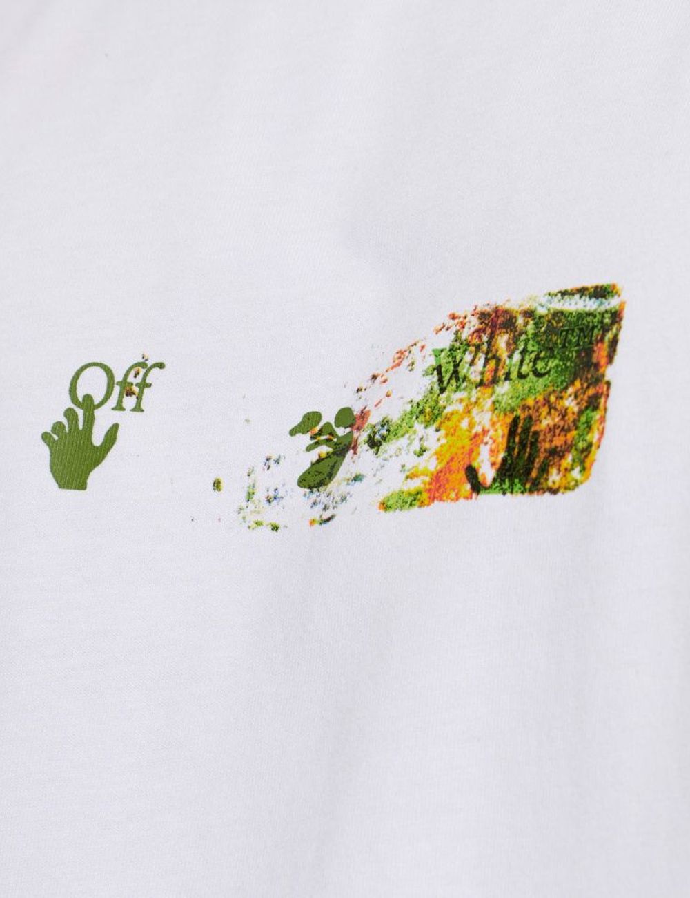 Off-White Men’s White Cotton Multicolor Arrow Skate T-Shirt logo detail