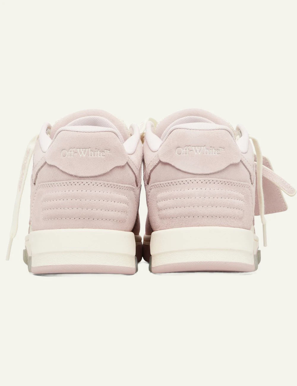 Off-White Out Of Office sneakers pink cream leather back view