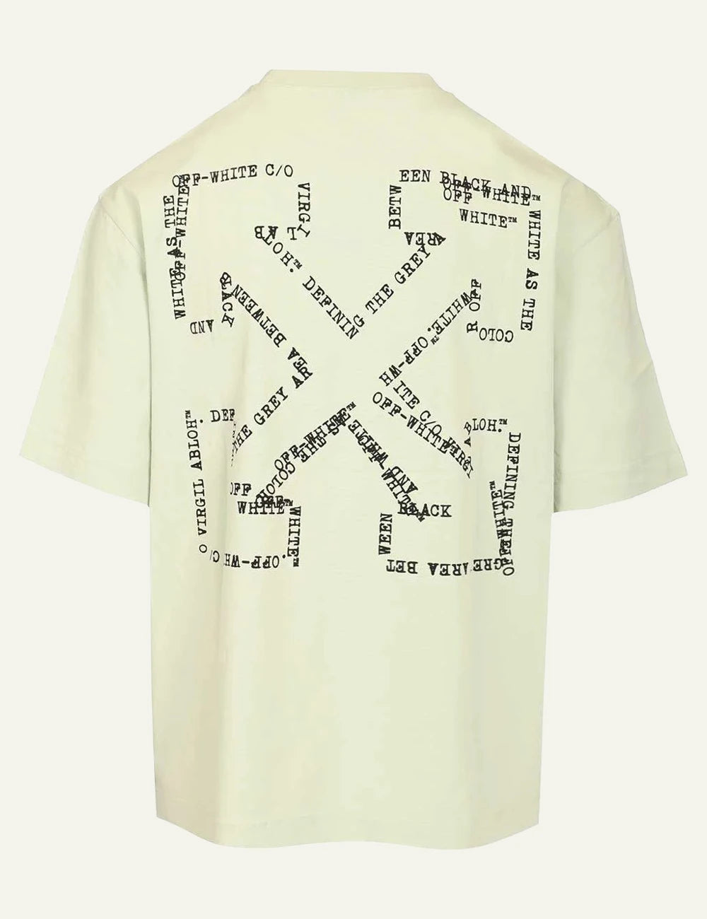 off white t-shirt pale mint green small chest logo back view