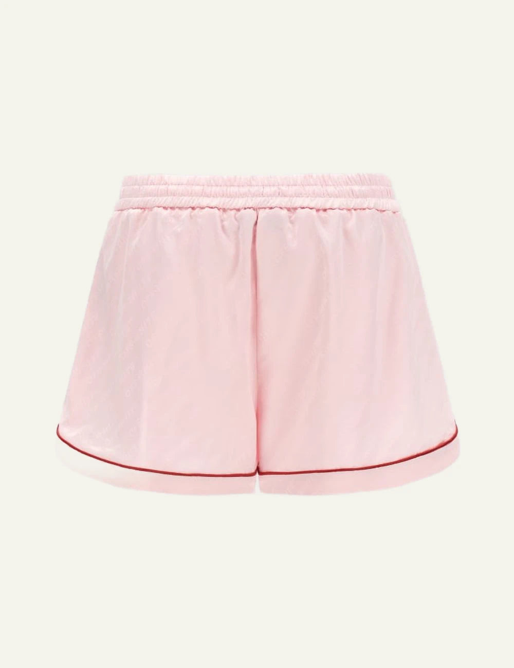 Off-White pink shorts sporty style elastic waist drawstring back view