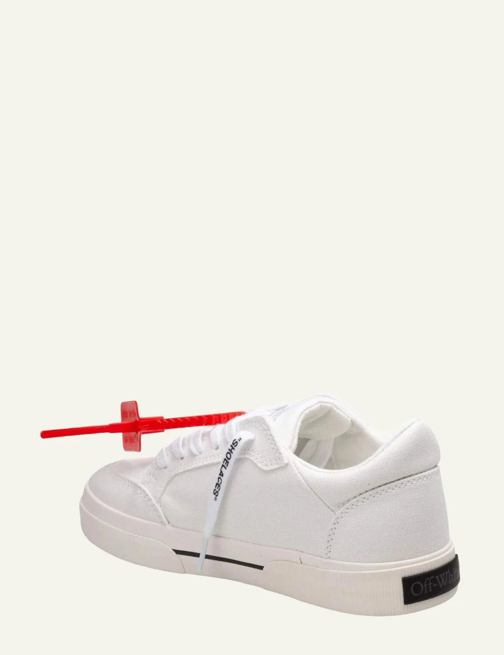 Off-White Vulc low sneakers white black arrow red zip tie back view