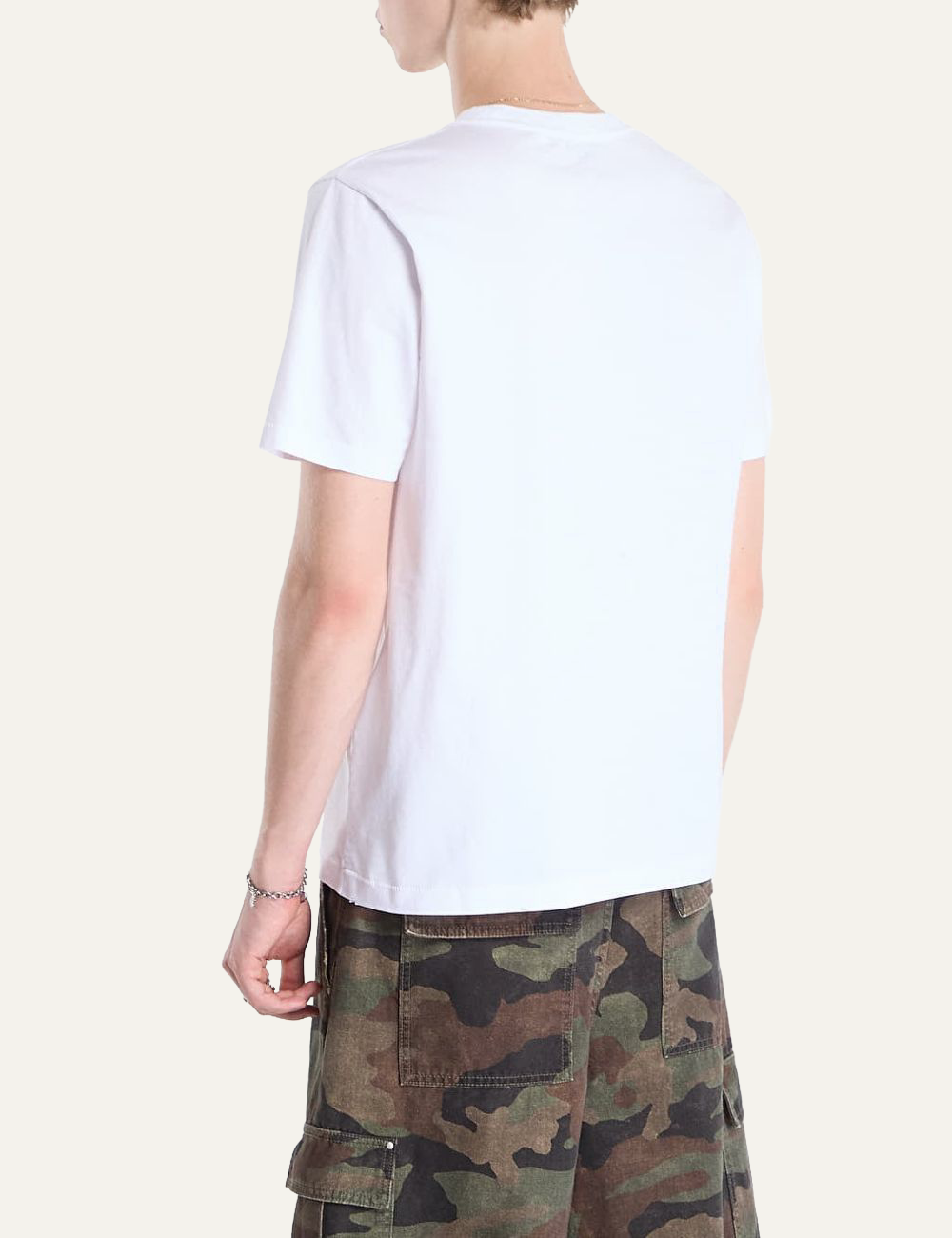 Off-White white cotton T-shirt with front logo print back