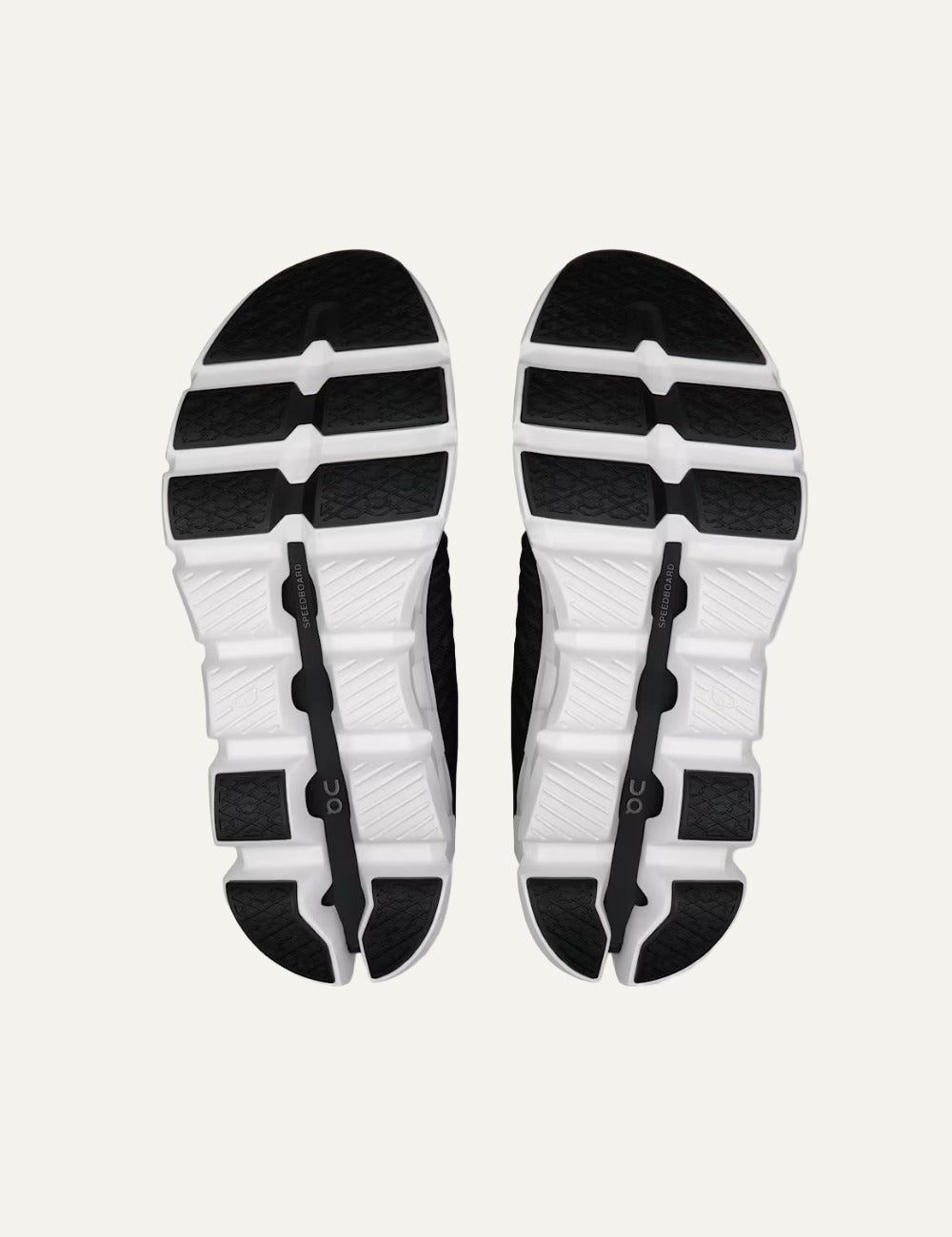 On black men's running shoes with CloudTec cushioning and white sole