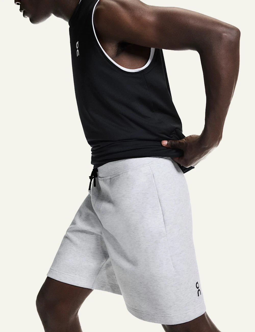 On Focus Tech shorts grey men side view