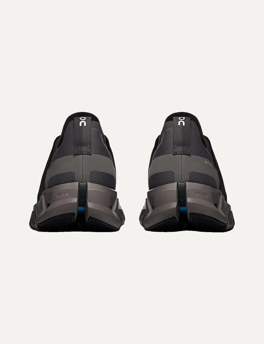 On men's Cloudswift 4 dark grey running sneakers with breathable knit upper, CloudTec cushioning and Helion foam back