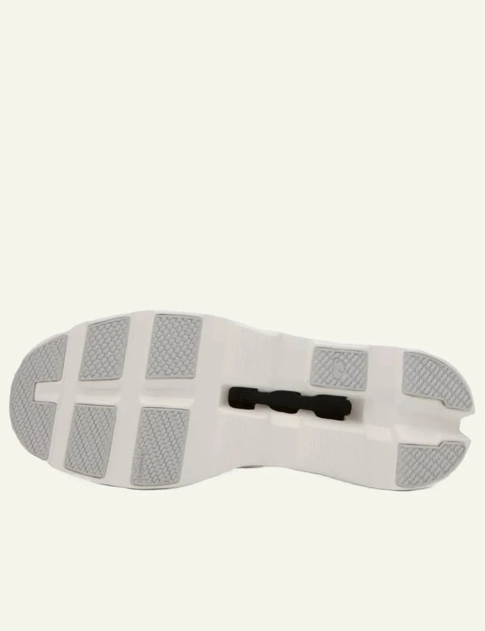 on running sneaker white sole logo