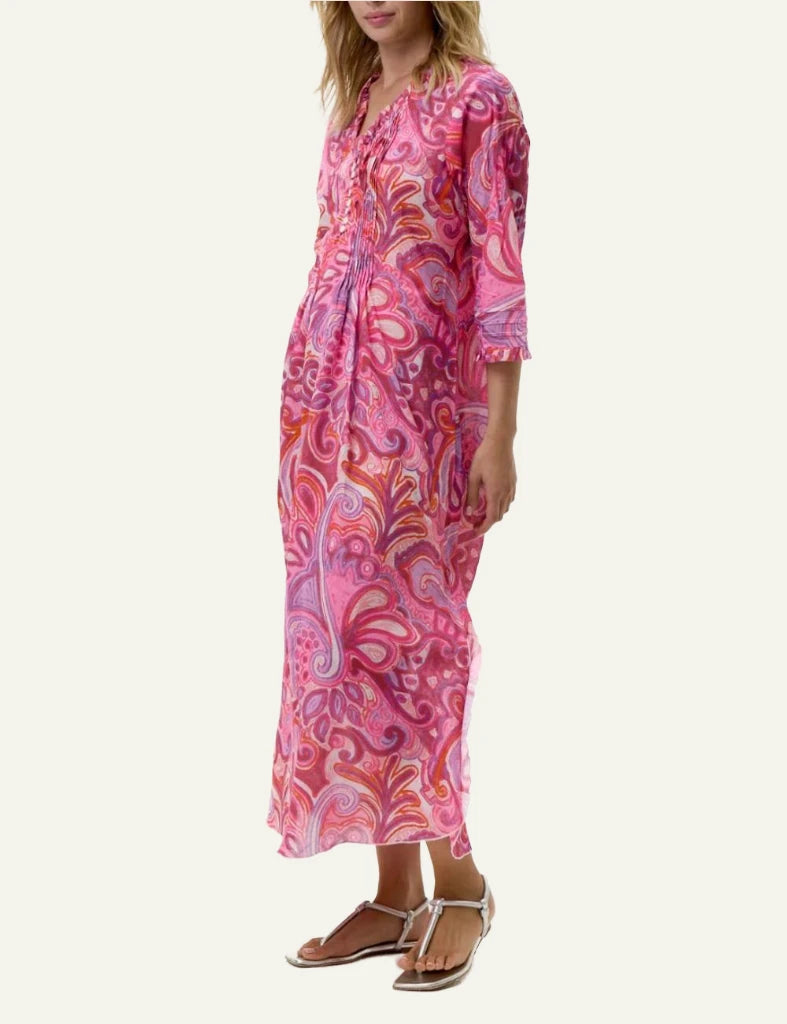 One Season poppy maxi dress pink paisley boho side