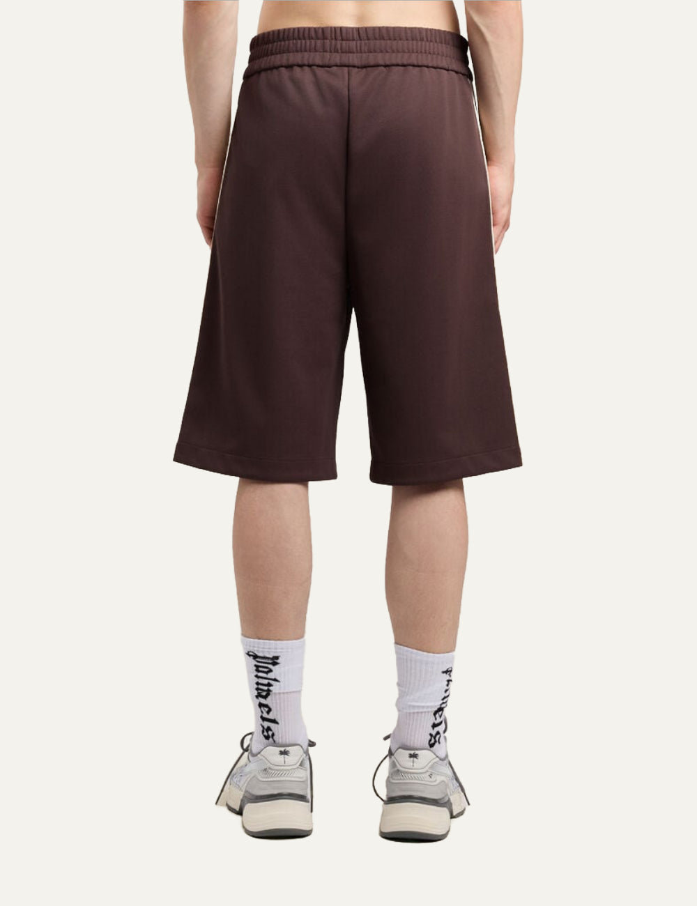 palm angels shorts brown stripe logo back view