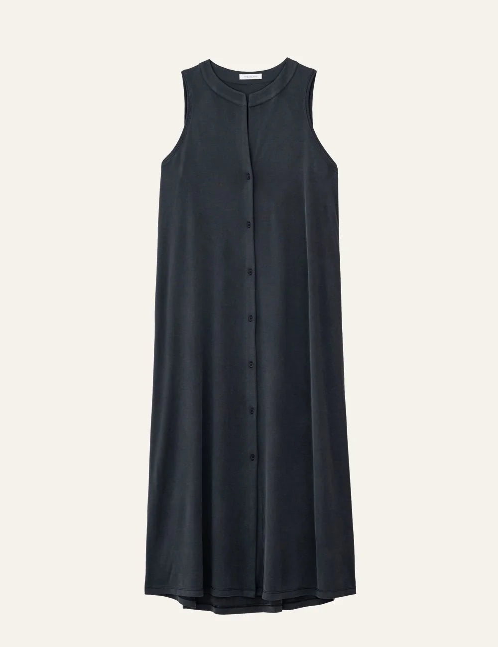 Philosophy black midi dress sleeveless front view