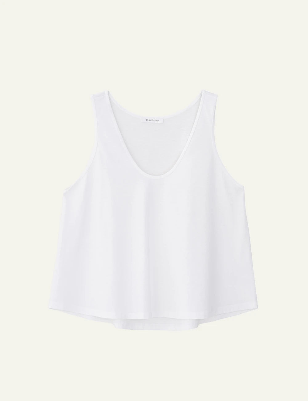 Philosophy cropped top white sleeveless V neck loose front view