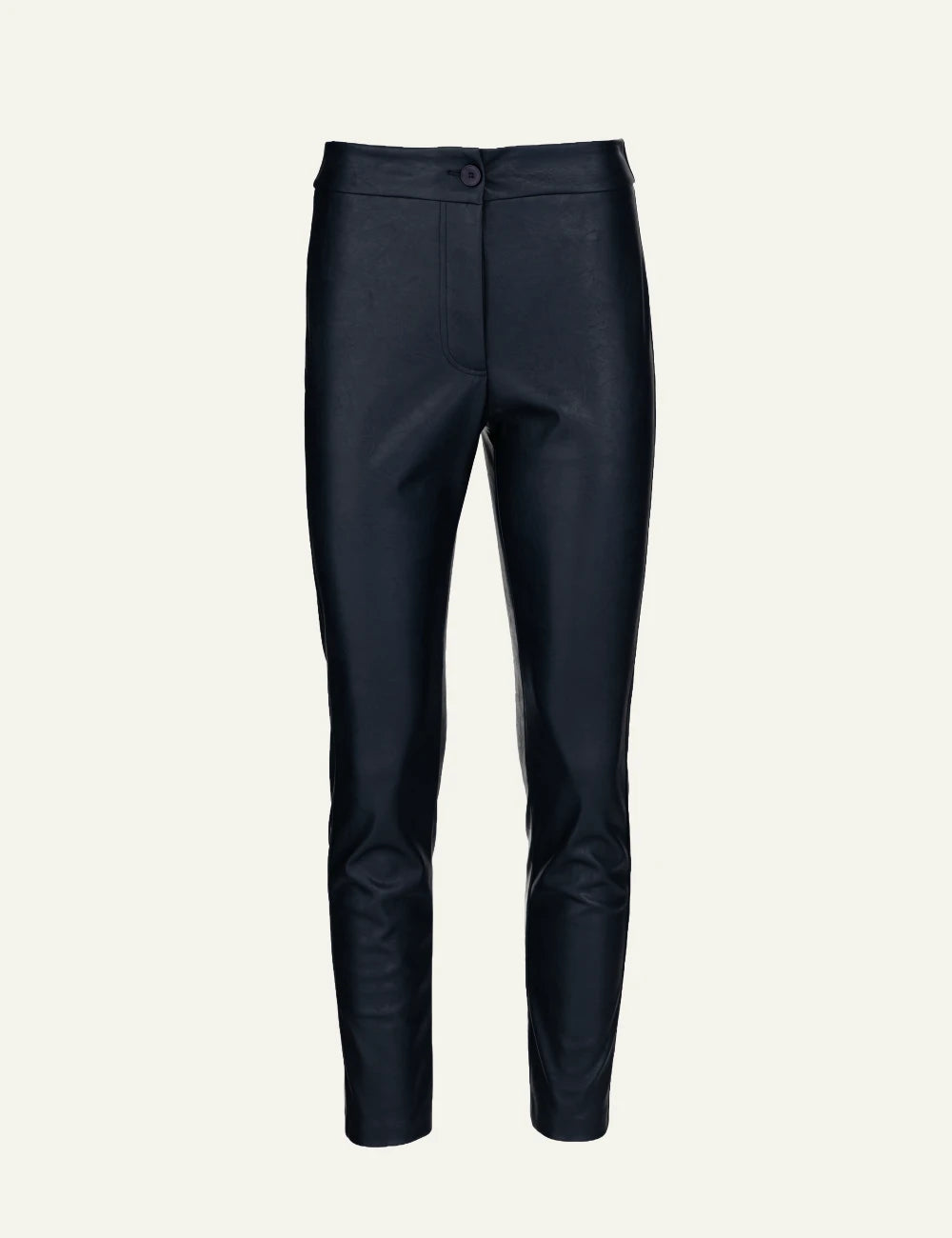 Philosophy dark blue leather slim fit pants for women