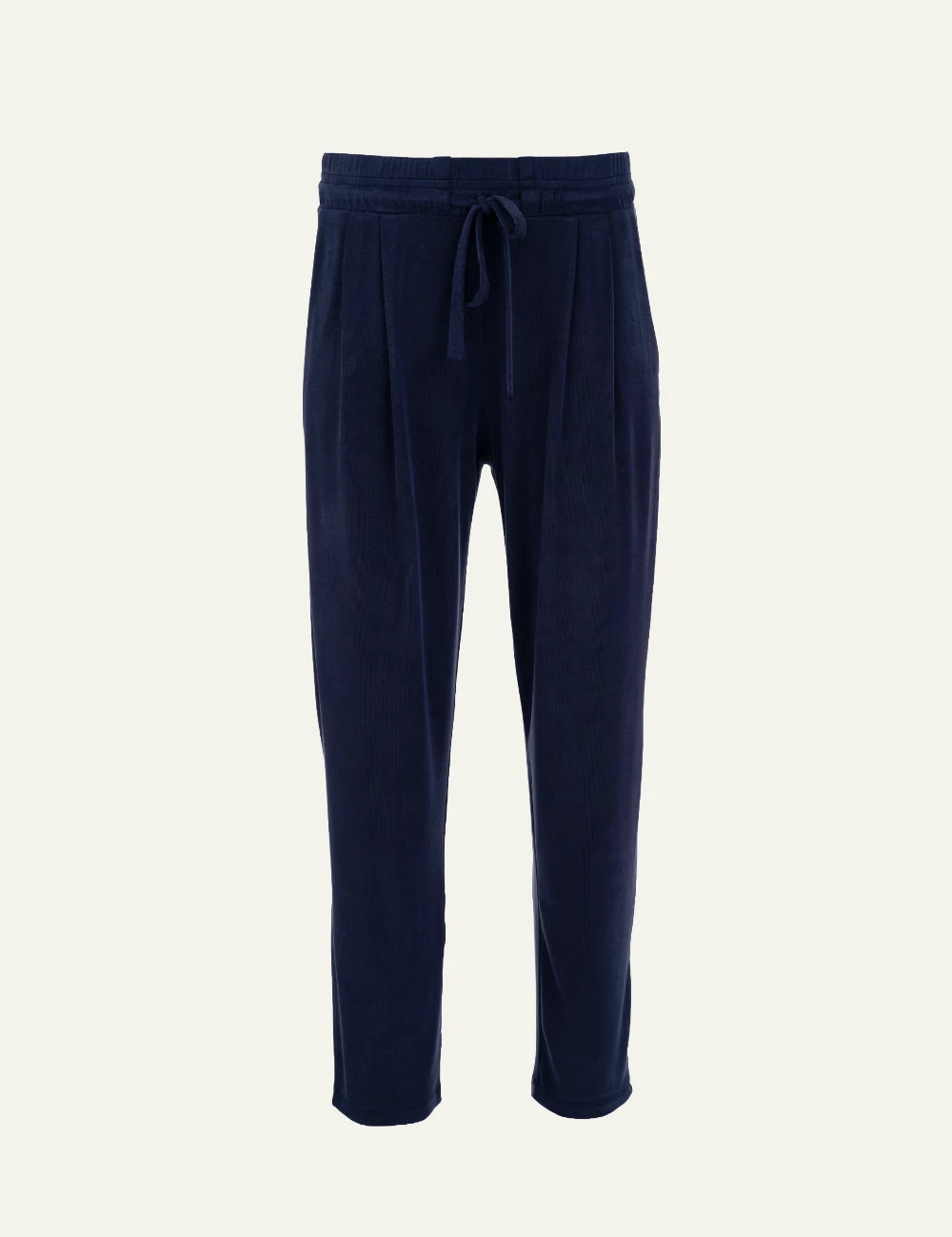 Philosophy dark blue sandwashed rib pleated pants for women
