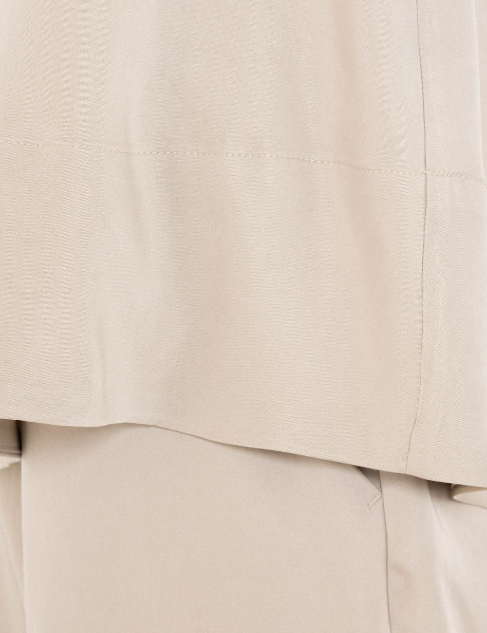 Philosophy halter neck blouse light beige sleeveless loose side detail view