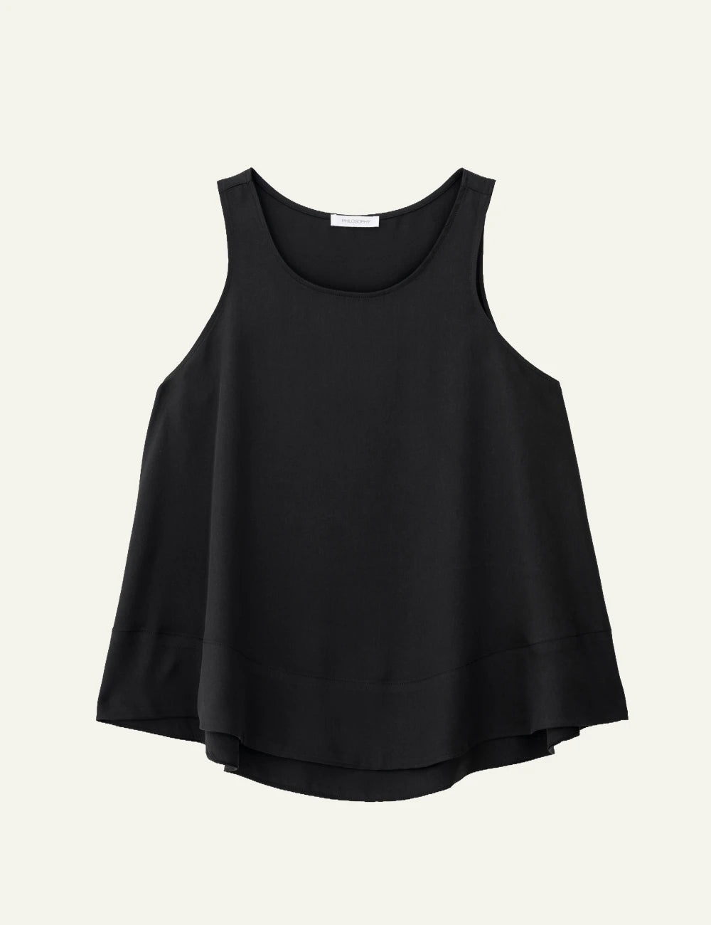 Philosophy halter neck blouse off black sleeveless loose front view