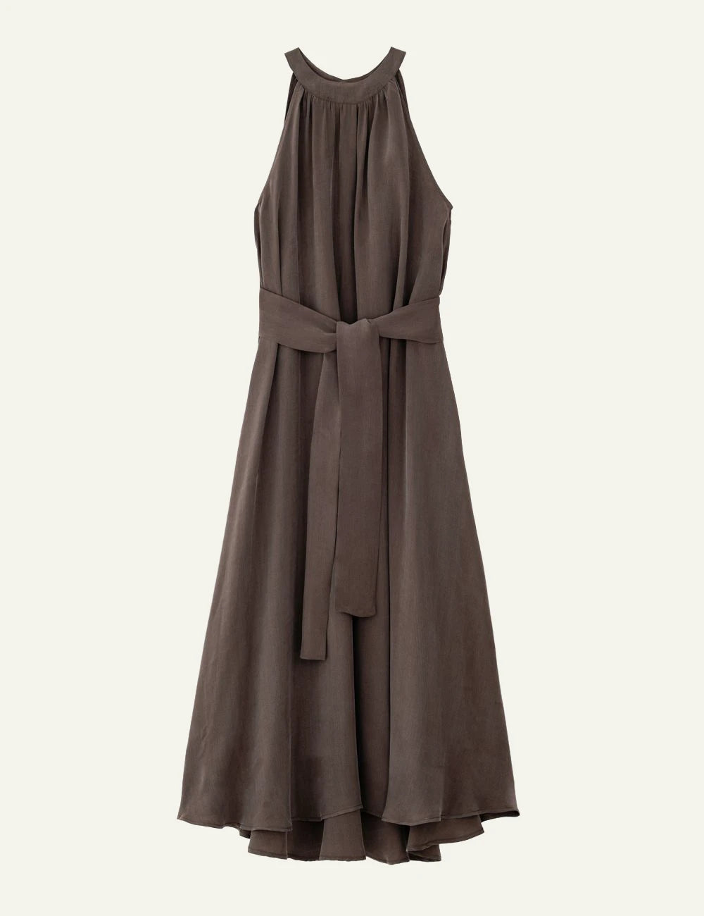 Philosophy halter neck maxi dress brown front flat view