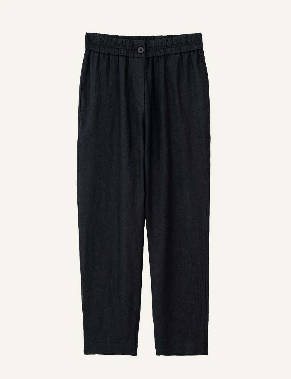 Philosophy linen jogger pants black flat front view
