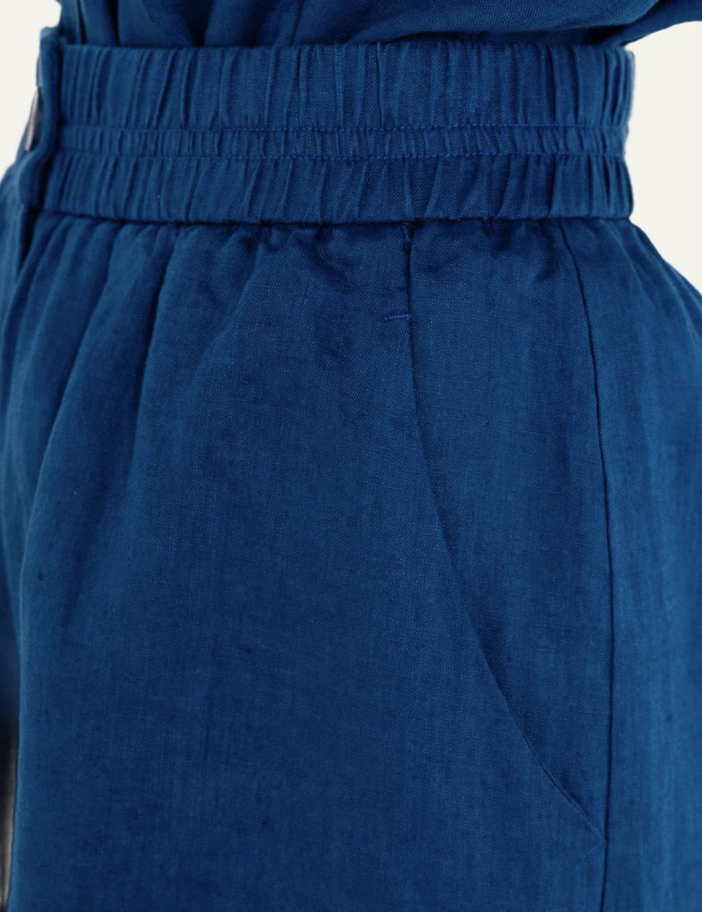 Philosophy linen shorts blue relaxed summer shorts back view