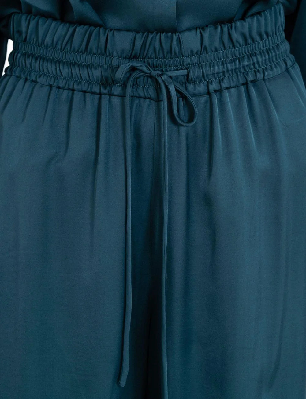 Philosophy petrol wide leg pants elastic waist drawstring detail