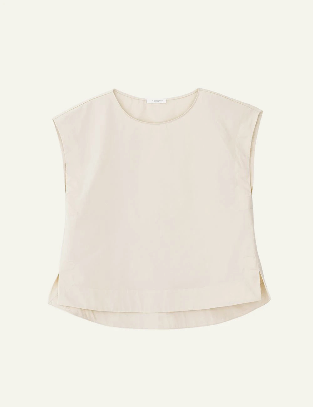 Philosophy poplin loose top cream front view
