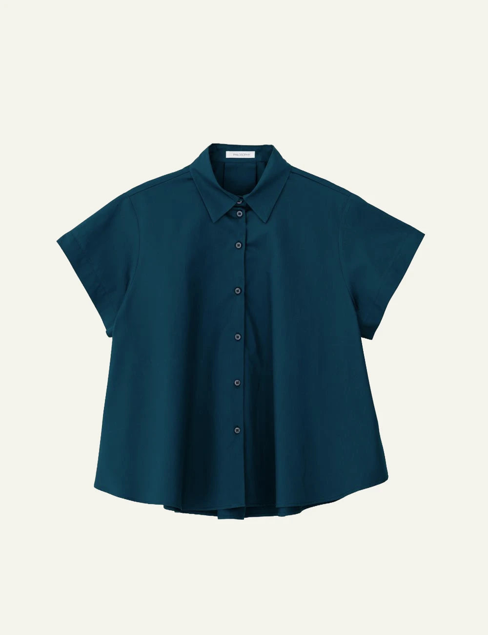 Philosophy short sleeve shirt dark emerald front clean look