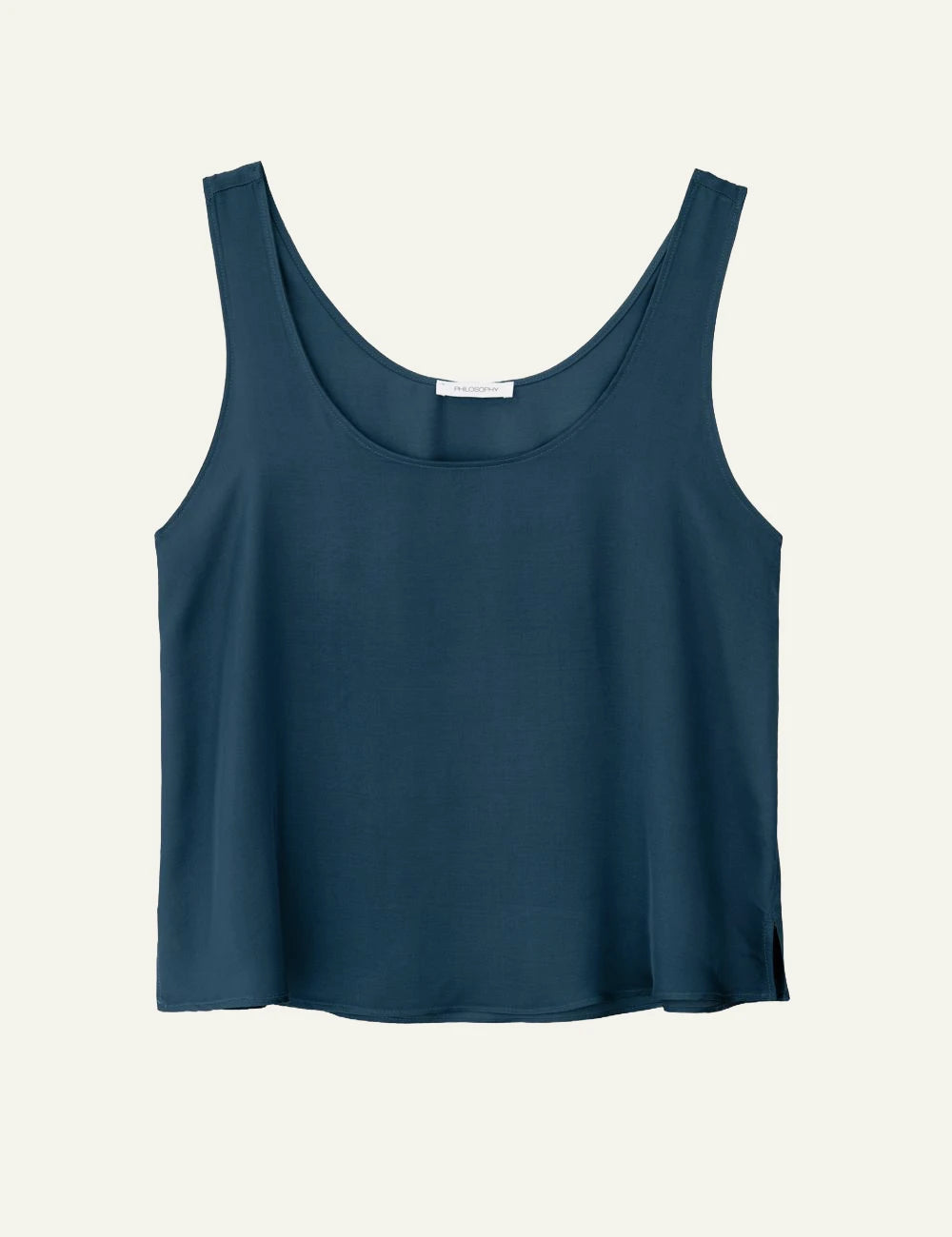 Philosophy sleeveless cropped dark emerald front view