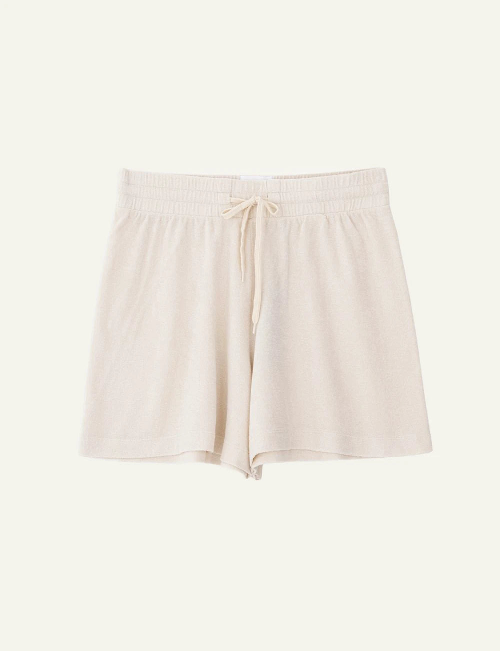 Philosophy terry shorts cream relaxed fit front flat view