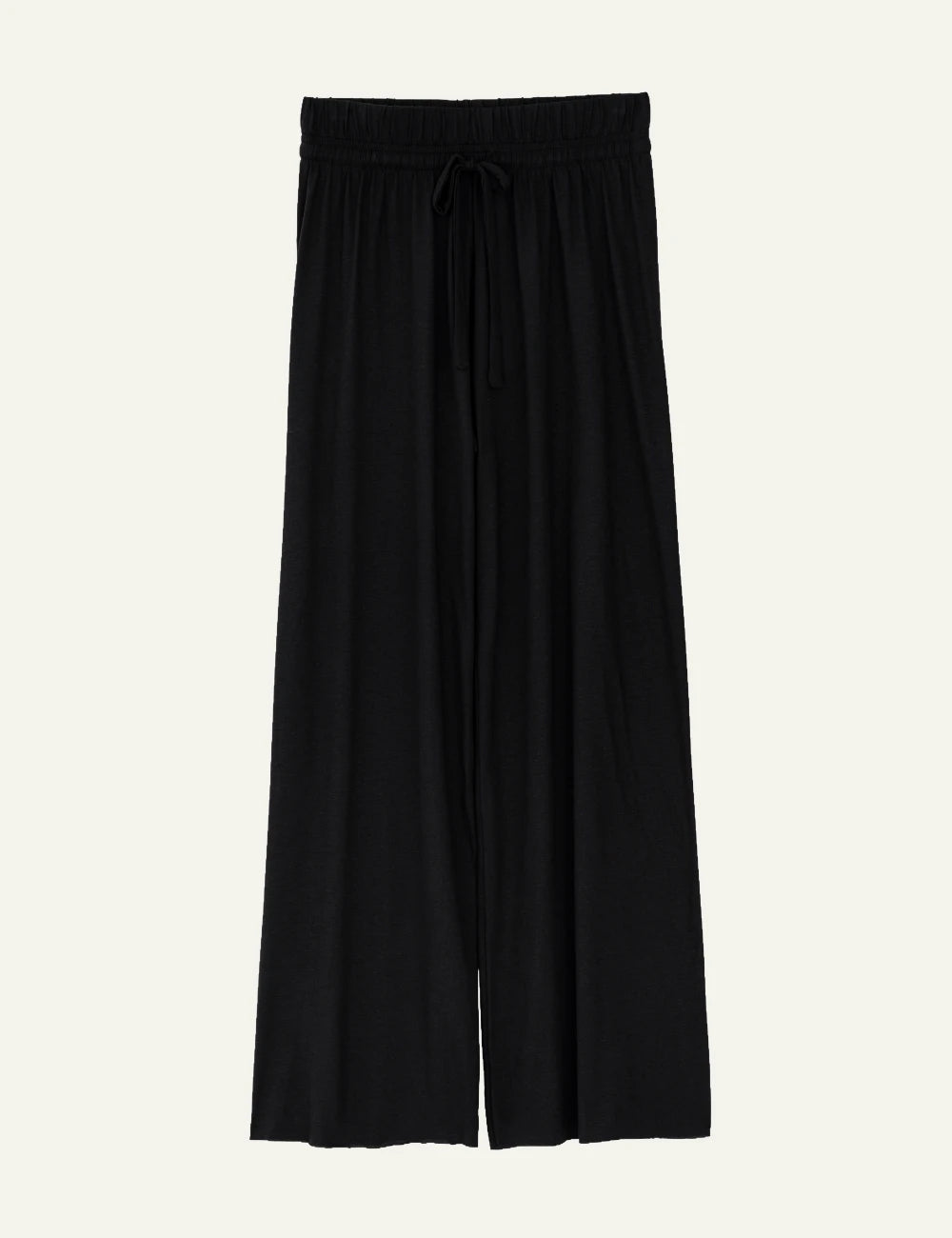 Philosophy wide leg pants black elastic waist drawstring front view