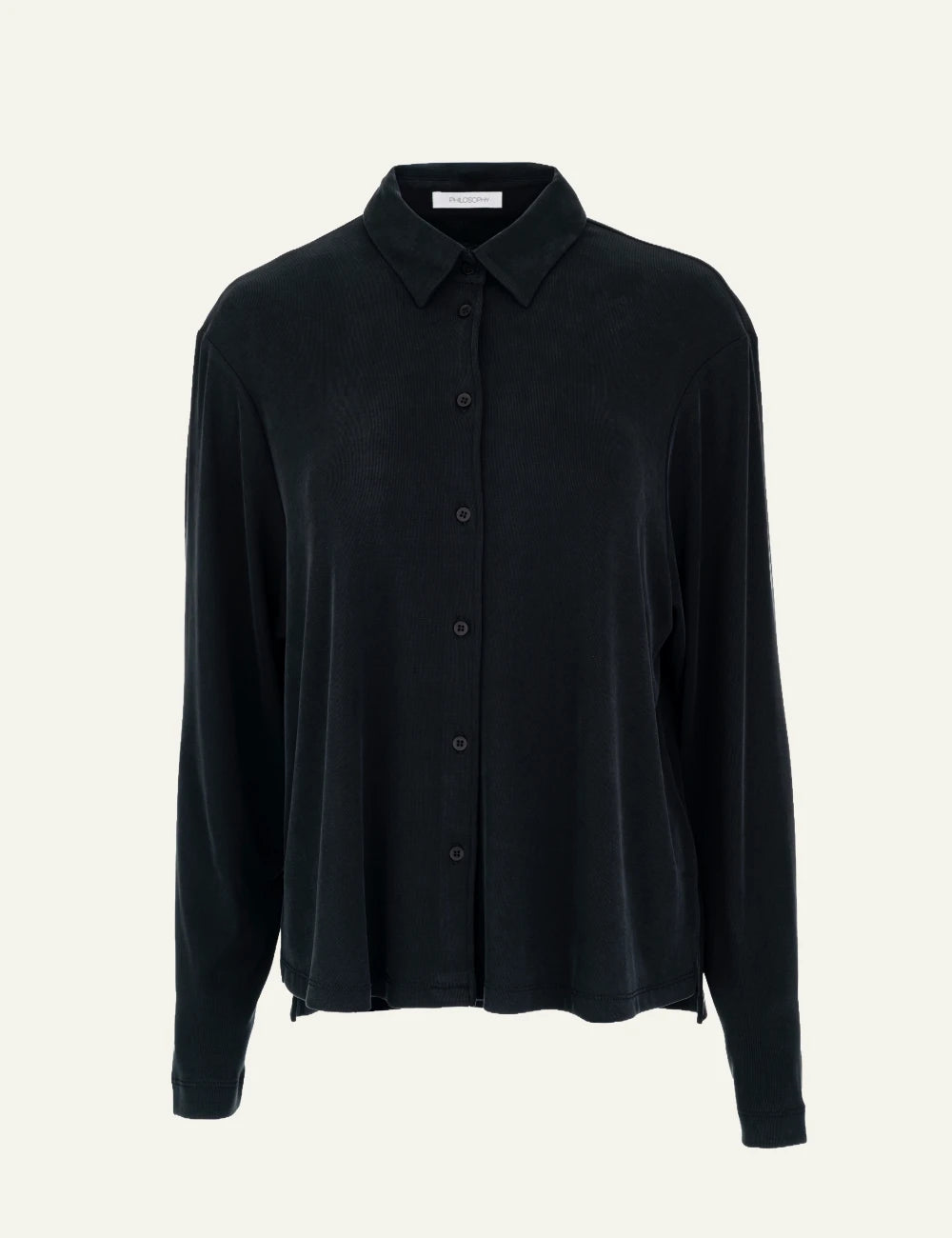 Philosophy women's black rib sandwashed shirt
