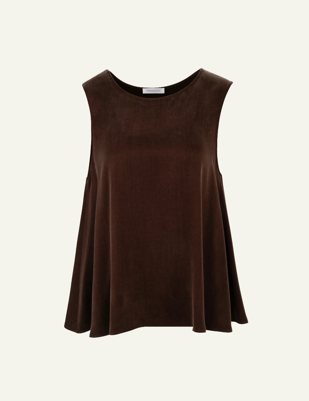 Philosophy women's brown cupro viscose sleeveless top