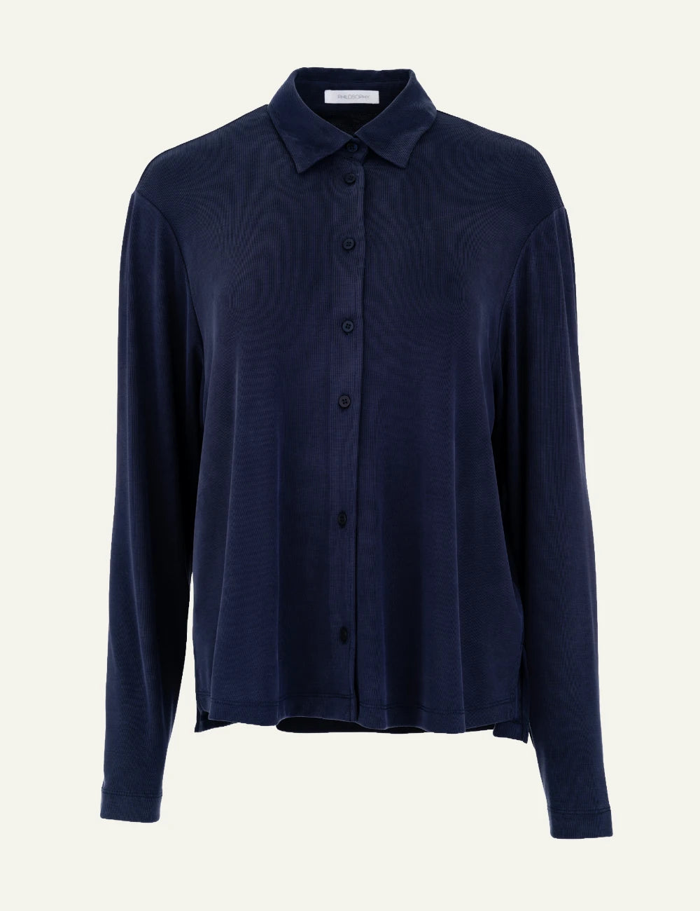 Philosophy women's dark blue rib sandwashed shirt