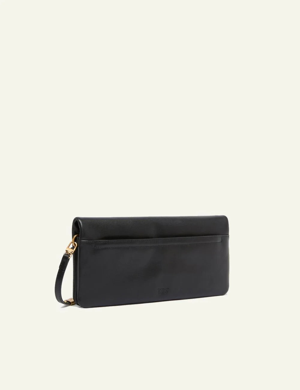 Pinko Love Bag pochette black leather shoulder crossbody me Love Birds logo back view