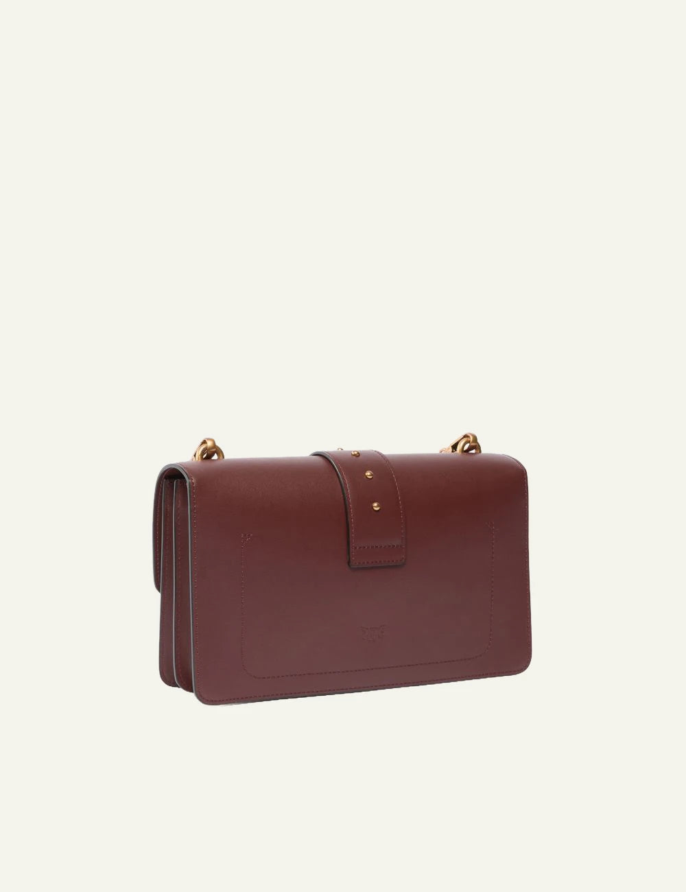 Pinko Love Birds bag brown leather medium crossbody back view