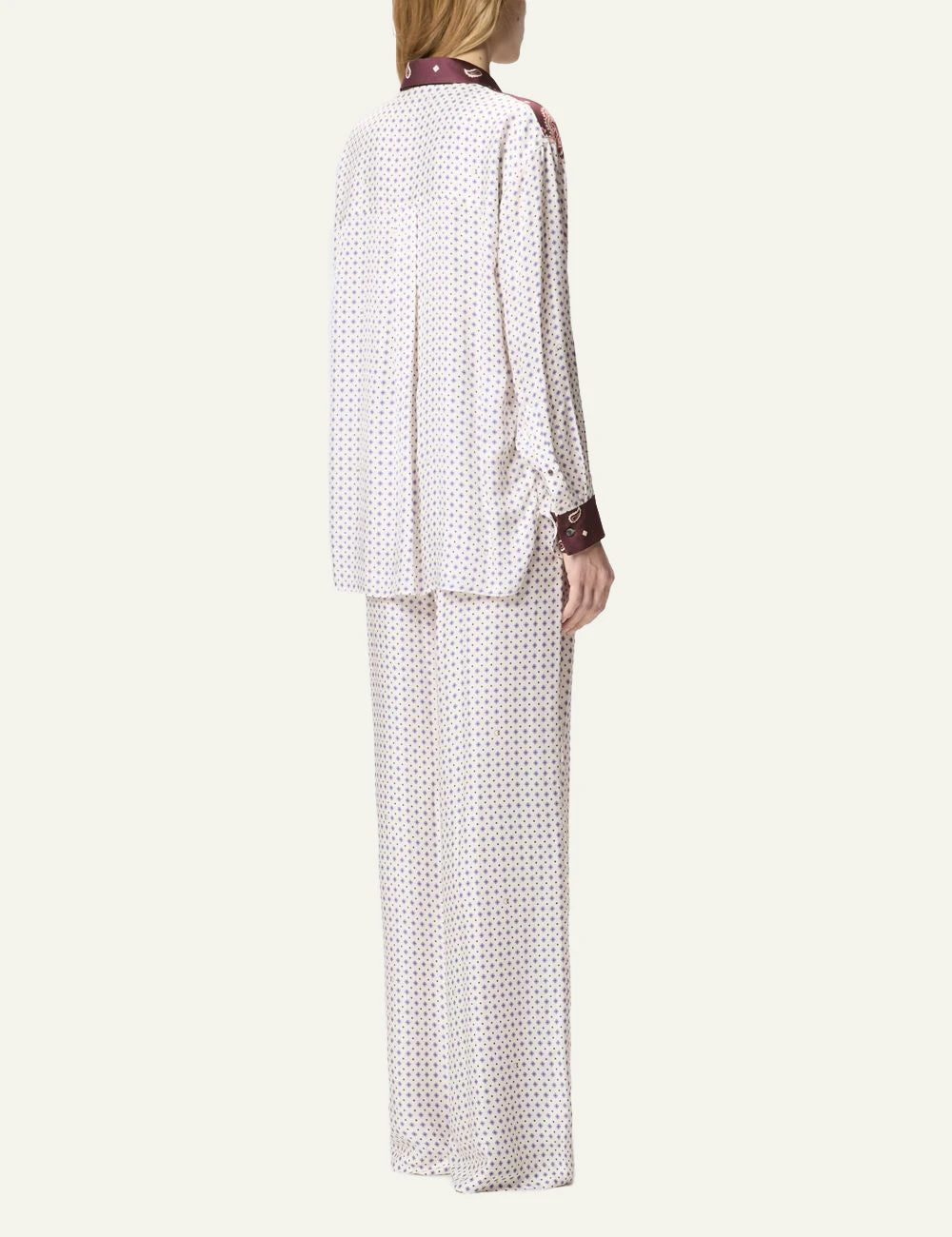 Pinko scarf print shirt viscose twill bandana pattern long sleeve back view