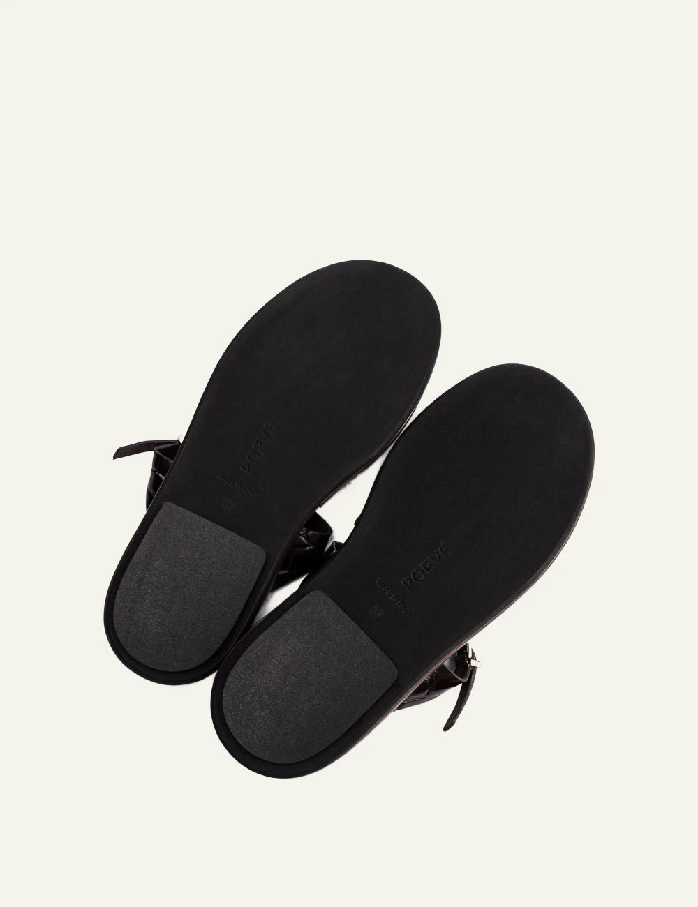 Poeve Laila sandals mogano croco straps sole view