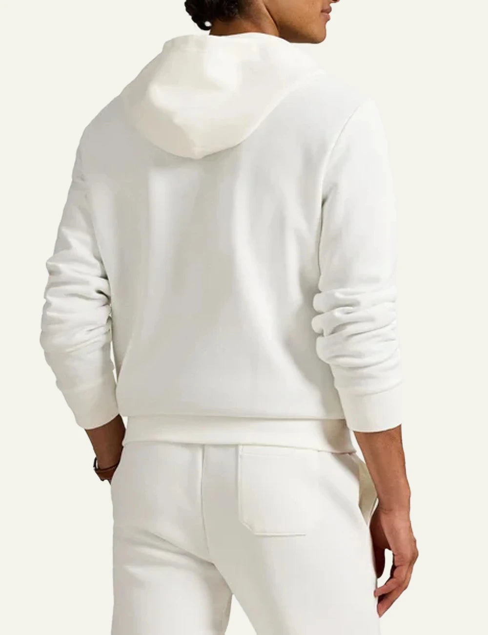 Polo Ralph Lauren white zip hoodie me embroidered pony logo back view