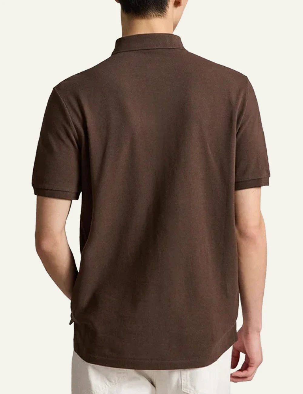 Polo Ralph Lauren brown polo shirt with Big Pony and signature logo back view