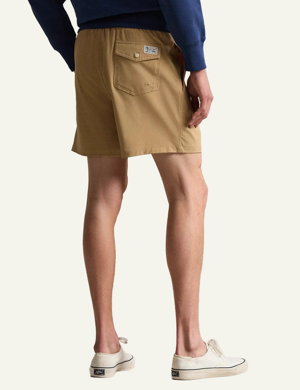 polo ralph lauren beige swim shorts classic fit pony logo back view