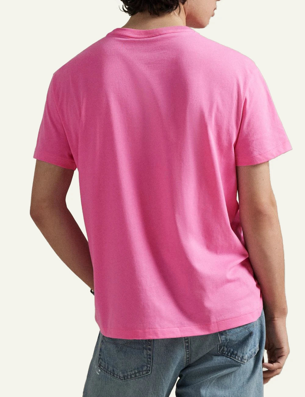 Polo Ralph Lauren custom slim fit t-shirt roz me tsepaki kai pony logo back view