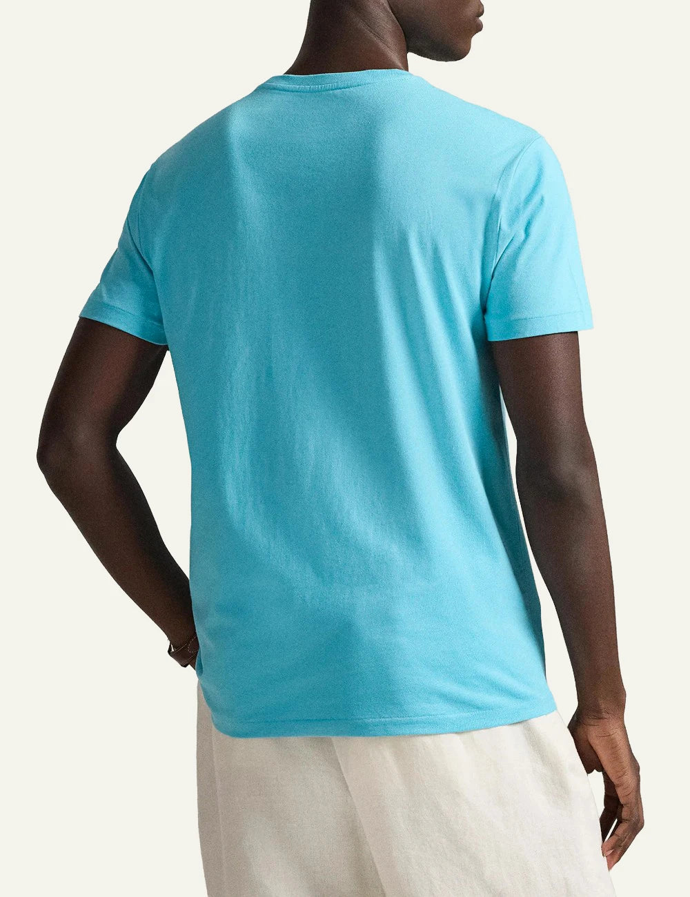 Polo Ralph Lauren t-shirt turquoise blue me orange pony logo back view