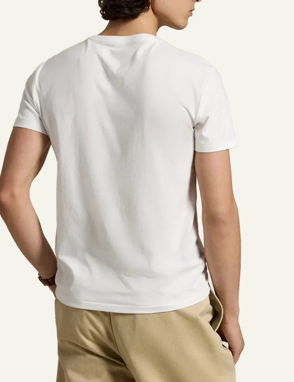 Polo Ralph Lauren white slim T-shirt me navy pony logo back view