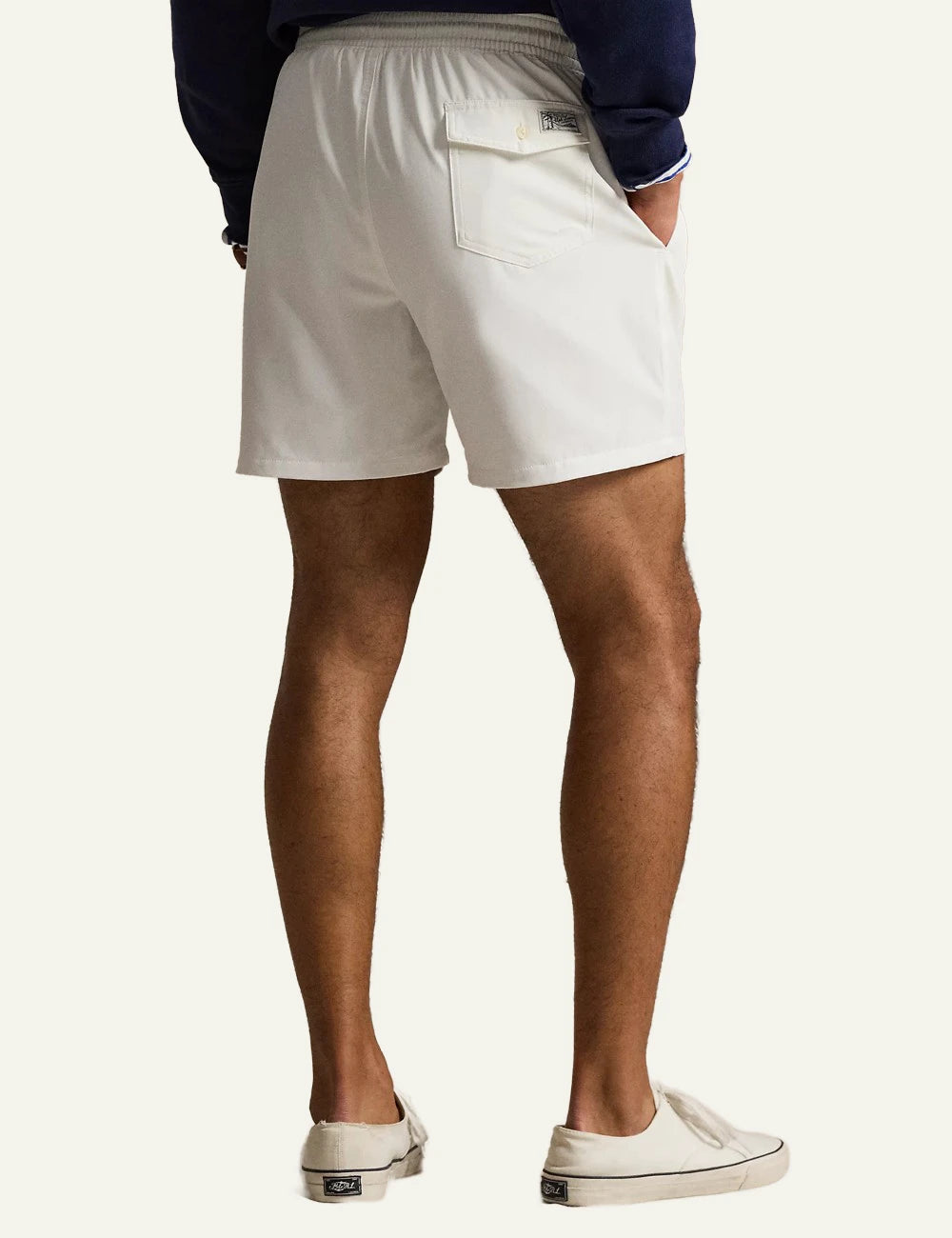 polo ralph lauren white swim shorts classic fit pony logo back view