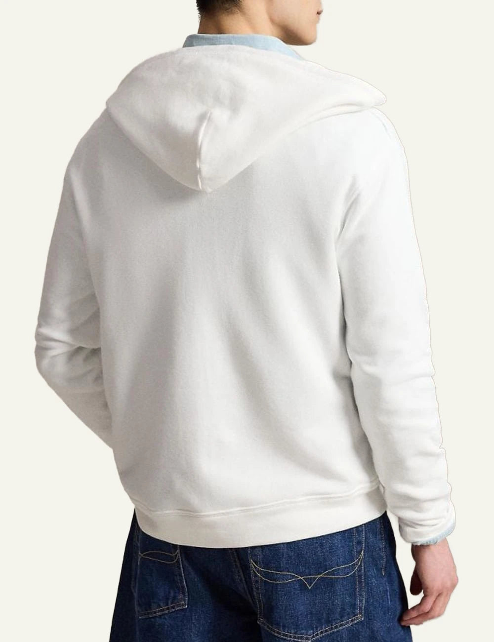 Polo Ralph Lauren hoodie zip white back view