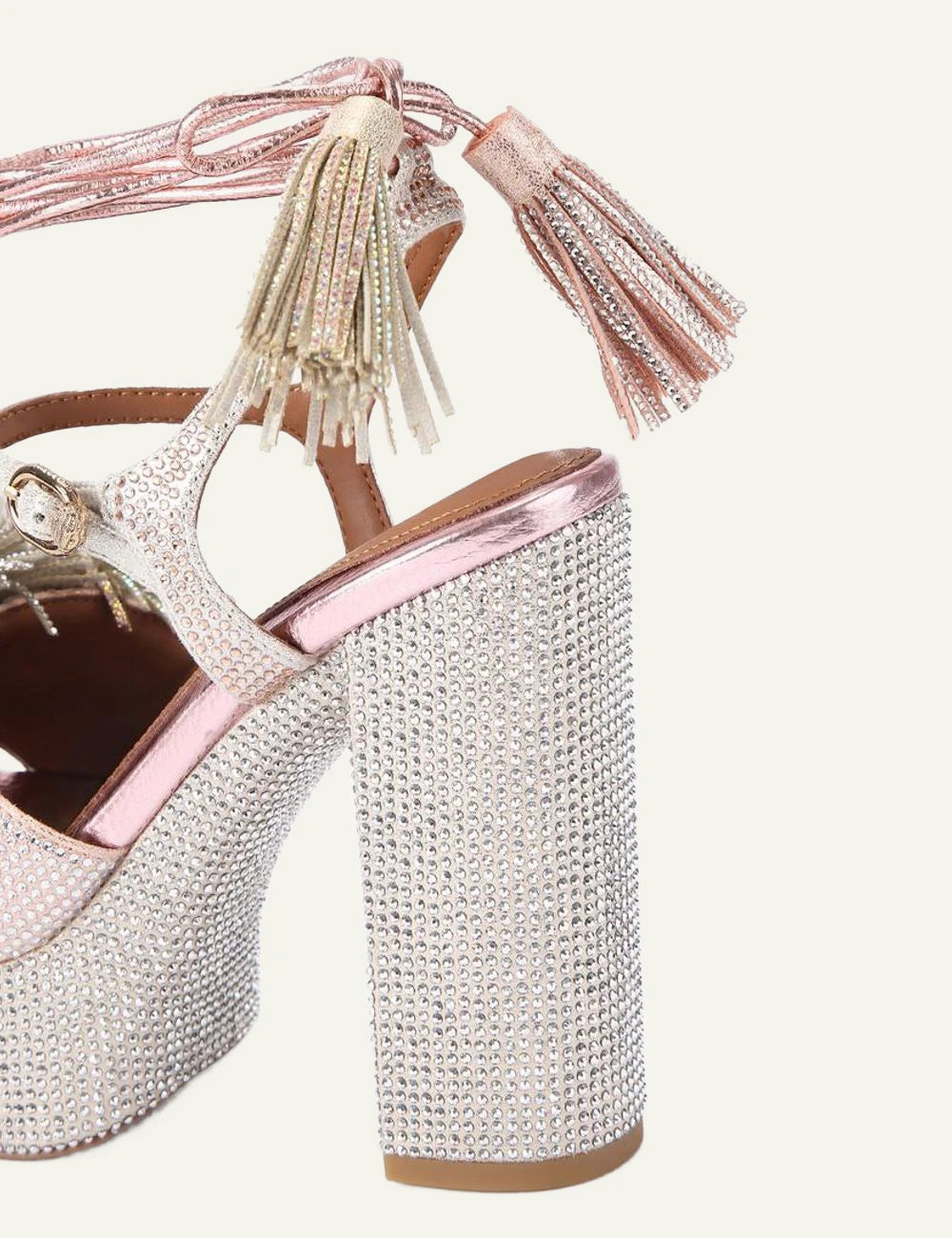 pom pom tie platform metal combination suede kurt geiger london angled