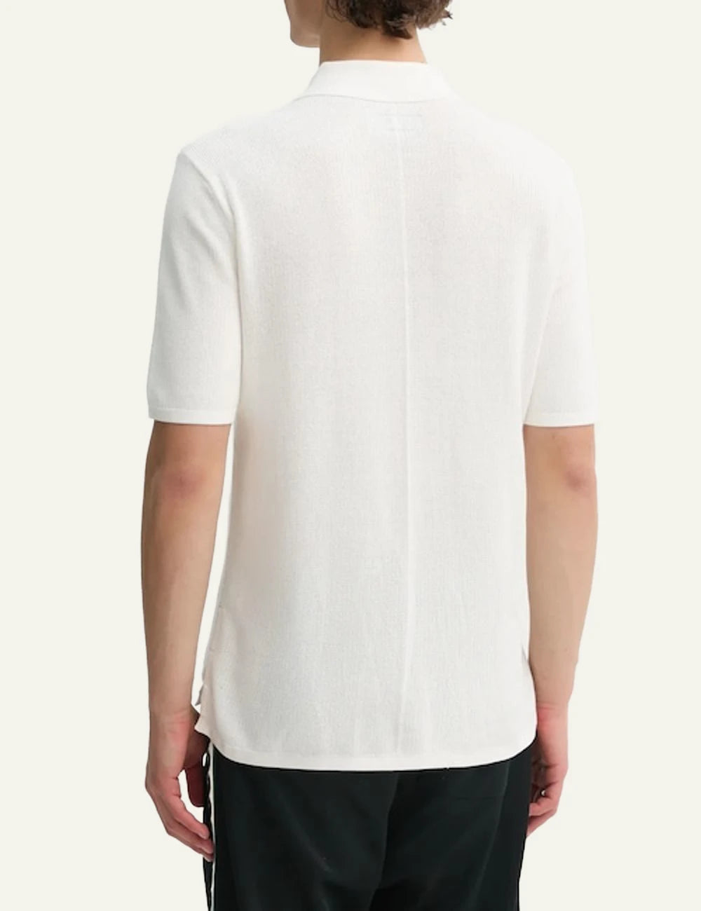 rag & bone knit polo ecru short sleeve regular fit back view
